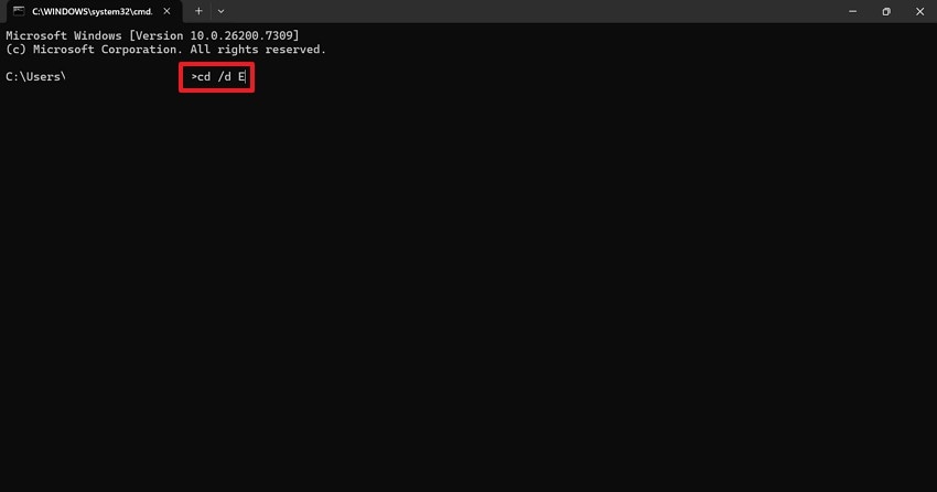 enter drive letter in command