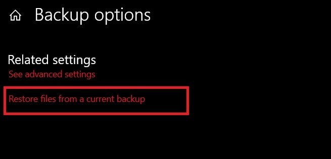 restore temp file from a current backup
