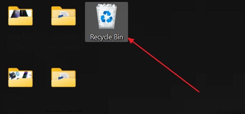 click on recycle bin