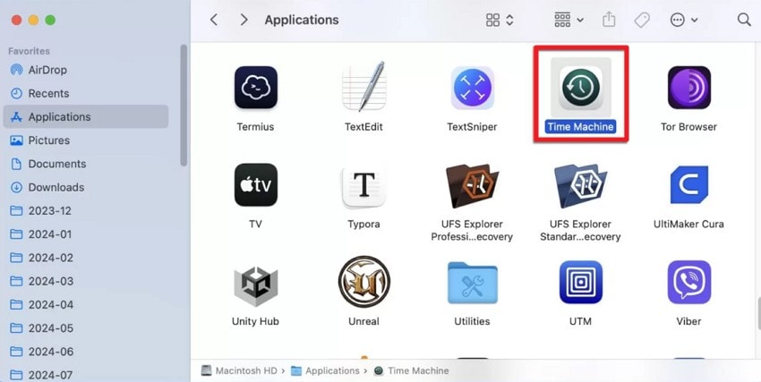 choose the time machine
