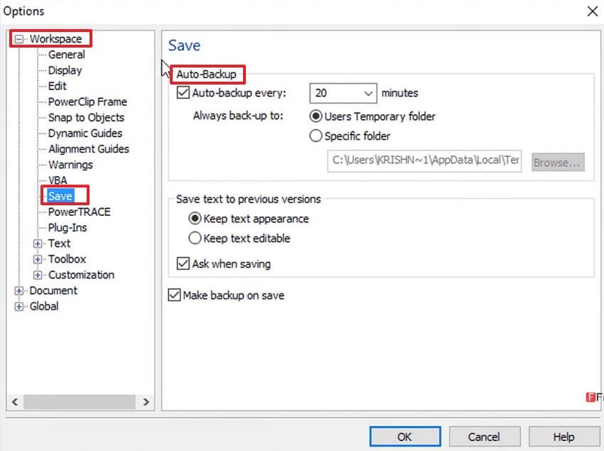 expand the workspace menu