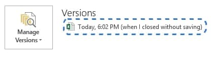 latest file version in manage workbook