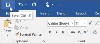 save the latest changes in word