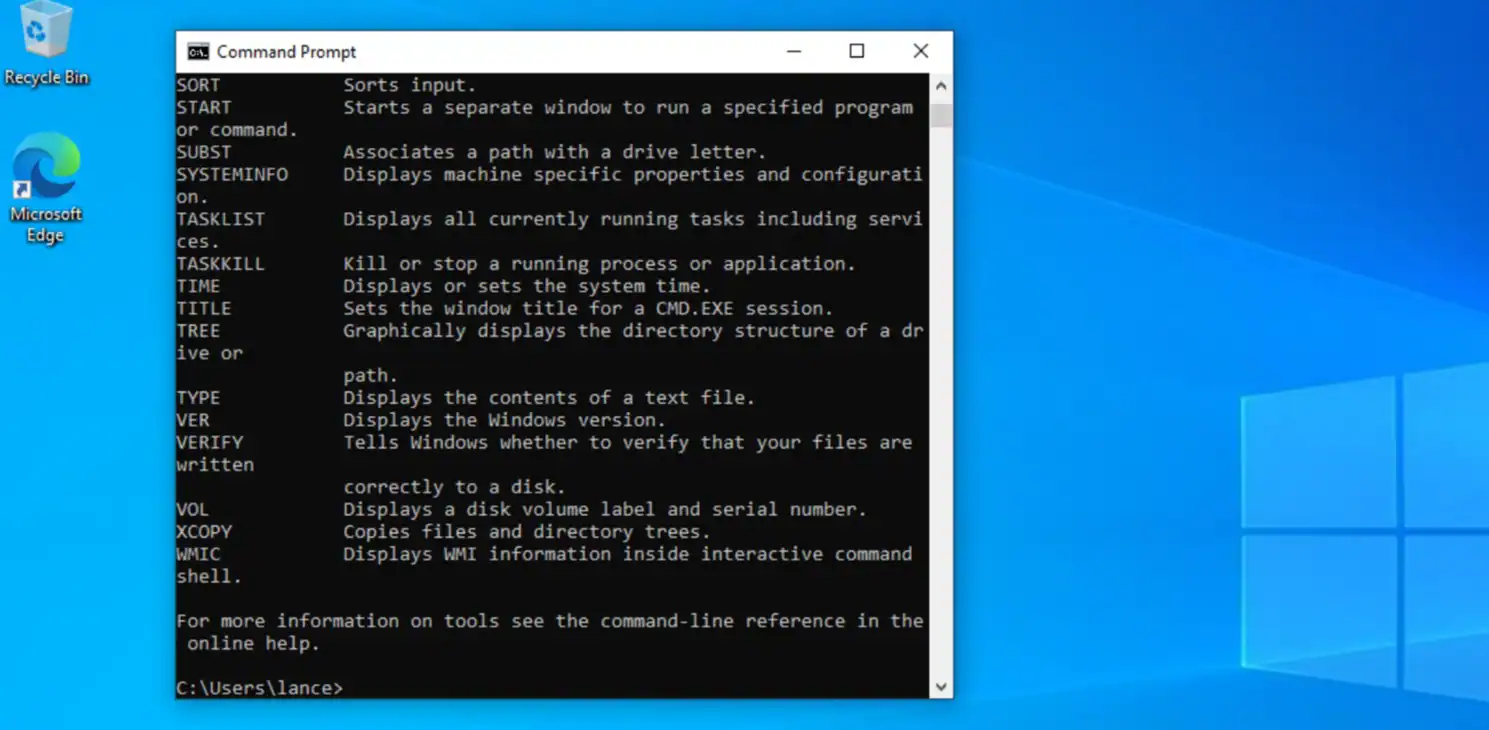 using cmd on windows