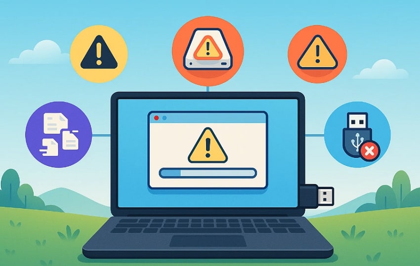 symptoms of corrupted flash drive