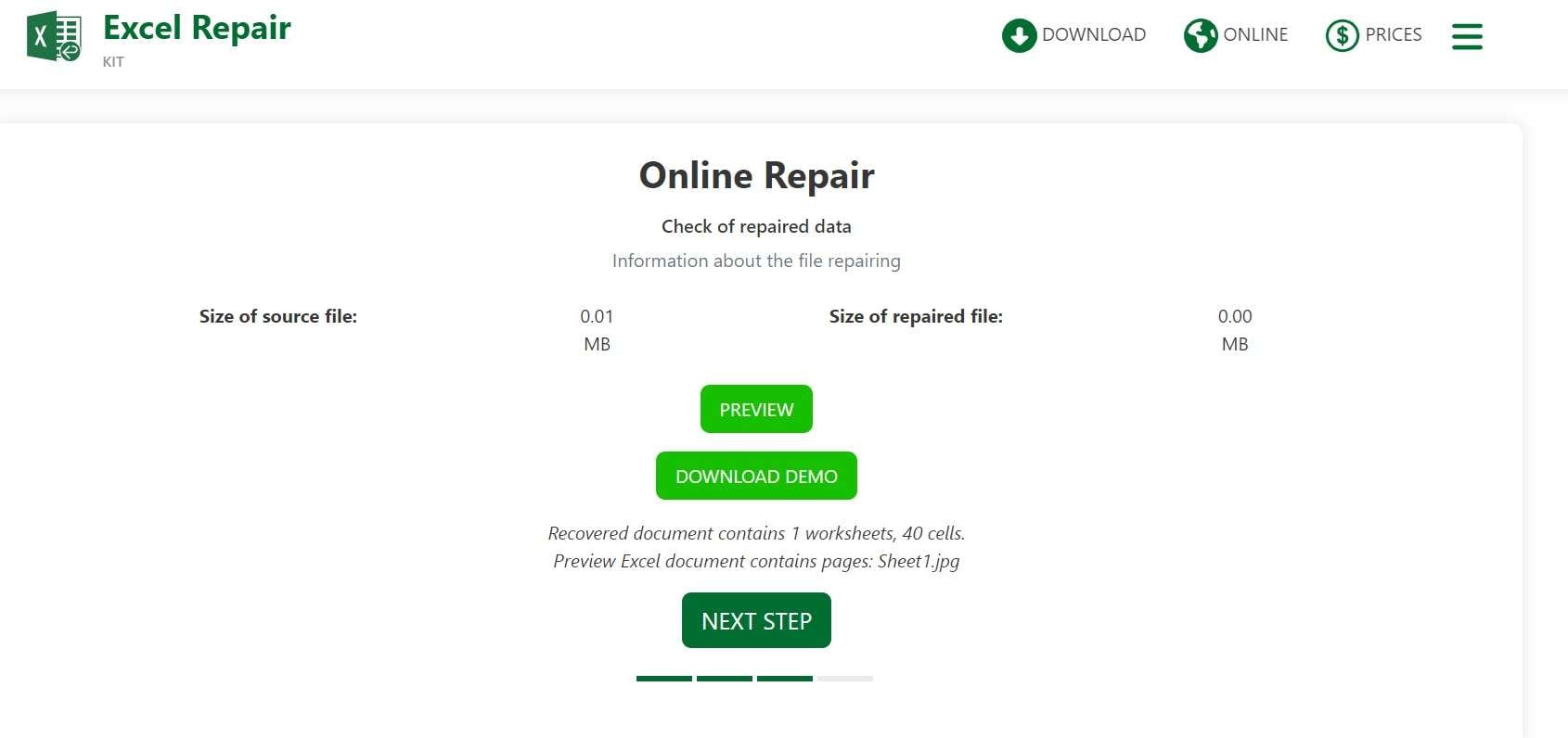 repair excel file online 