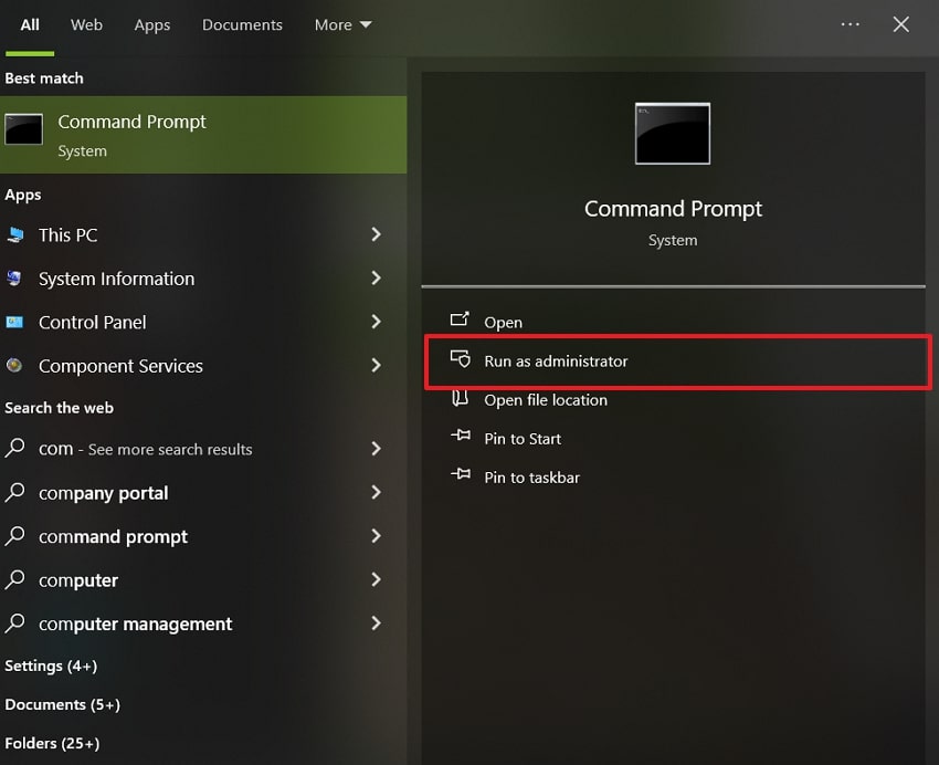 access command prompt