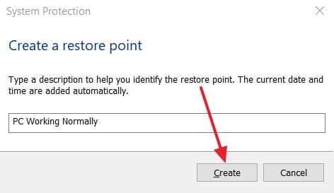 name a restore point