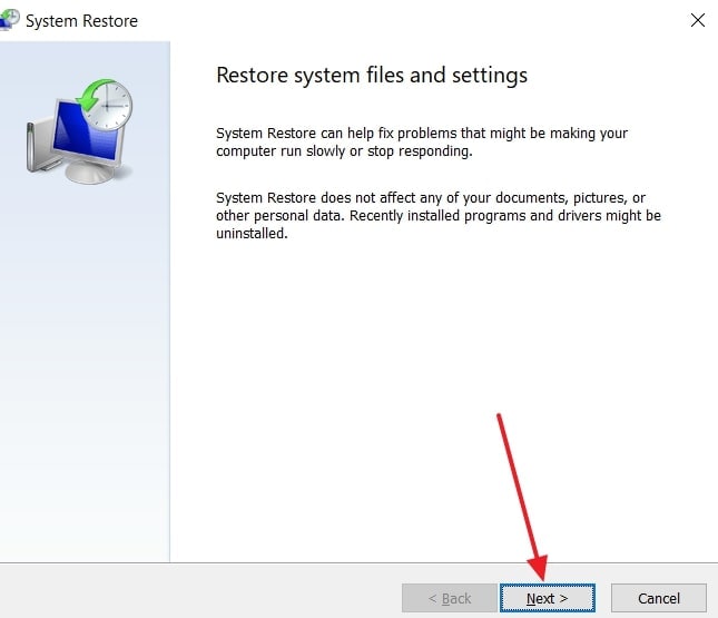 access the next button