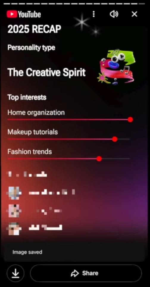 overall youtube recap card