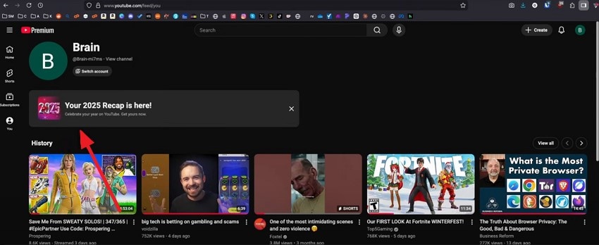 access recap from profile