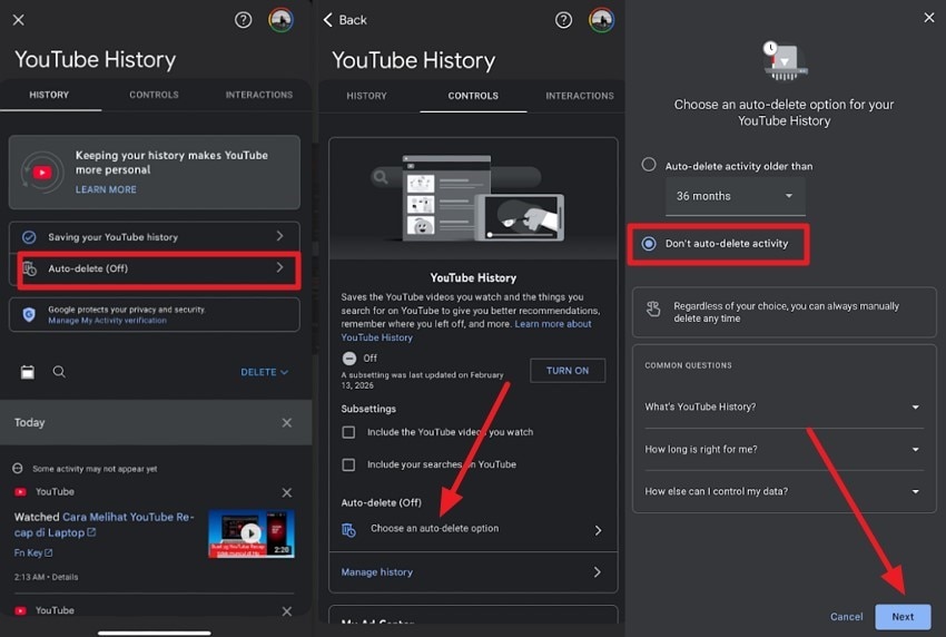 disable youtube auto delete