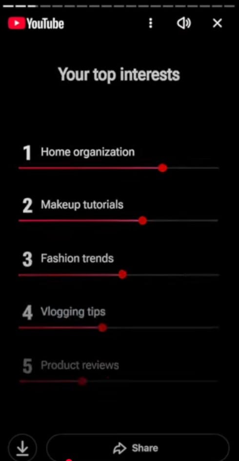 youtube recap your interests