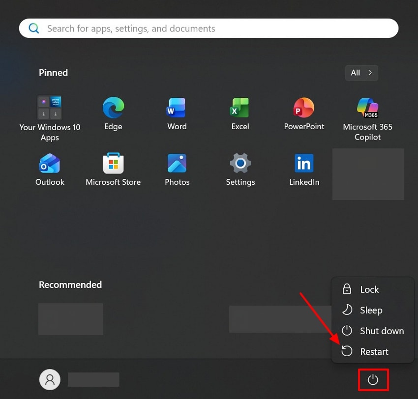 restart the computer