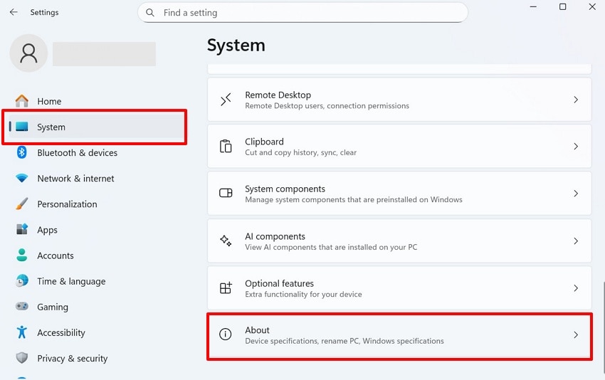 access setting and about computer