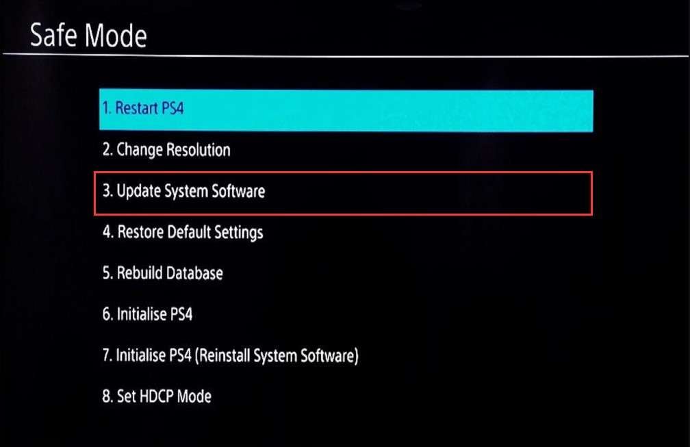 how to manually update ps4 from a usb