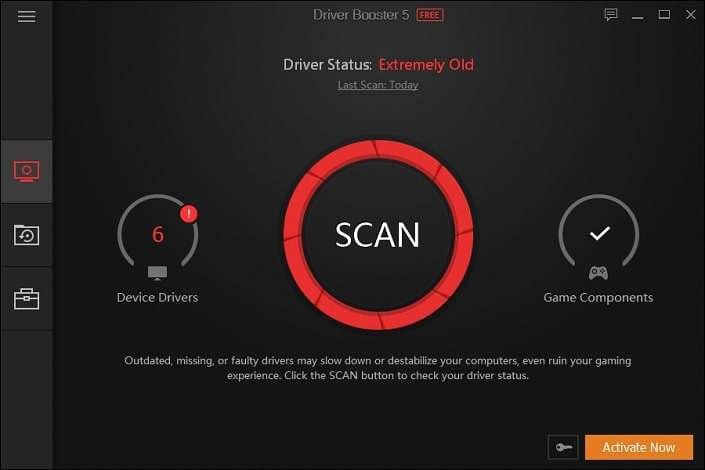 scanning for drivers in Driver Booster 