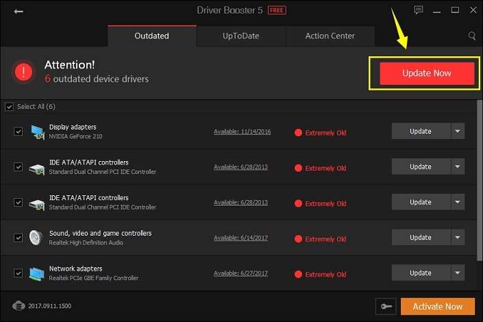 updating drivers in driver booster 