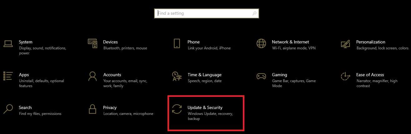 update & sicherheit auf windows 10