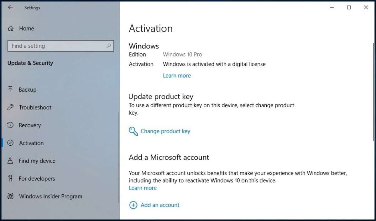 windows 10 change product key 