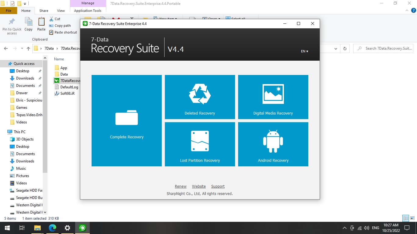 7 data recovery suite recovery options