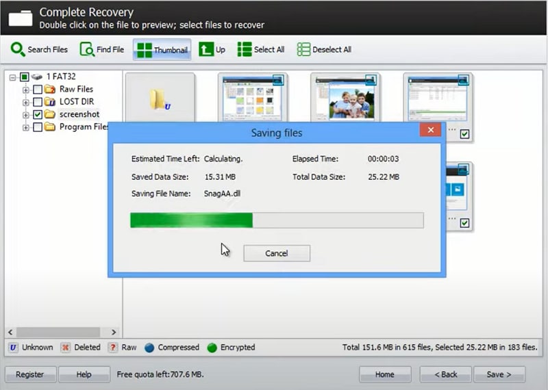 7 data recovery suite recovering process