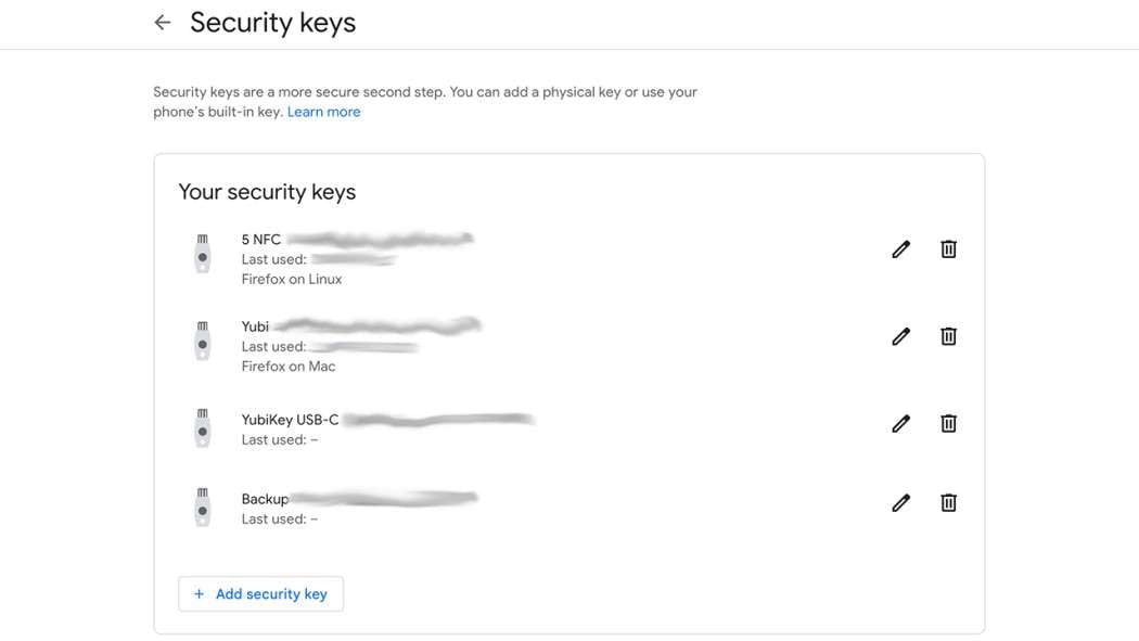 enroll a security key