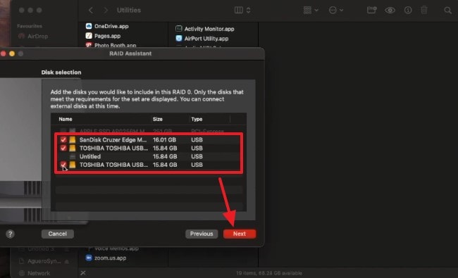select storage devices click next