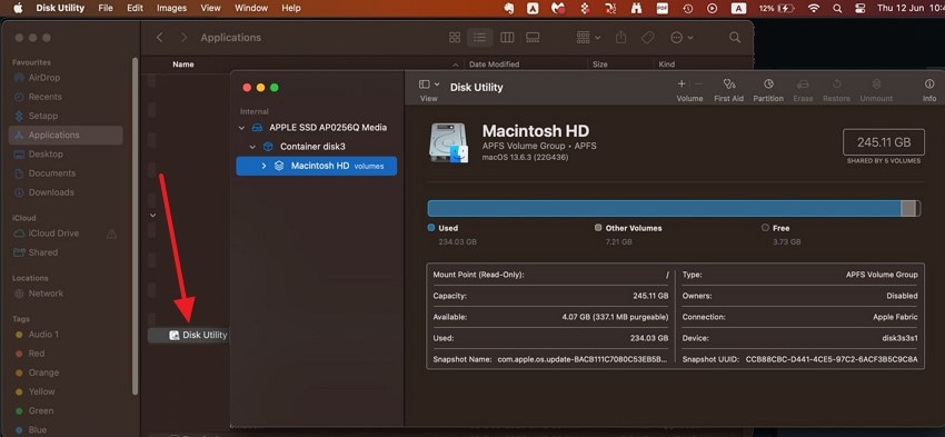 locate disk utility on mac