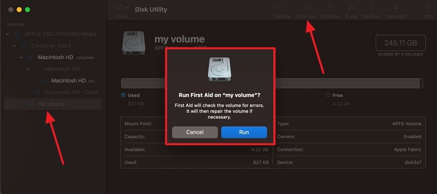 run first aid disk utility mac