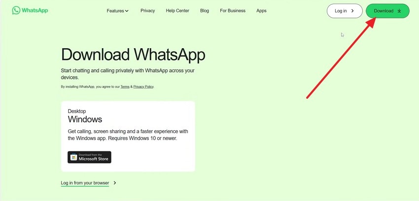 pick the website download button