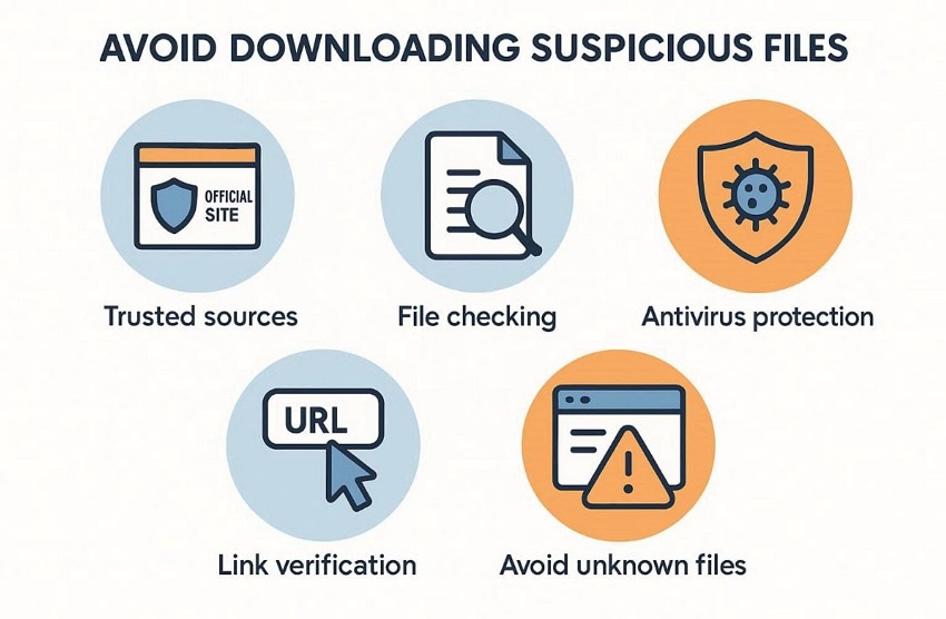 avoid downloading suspicious files