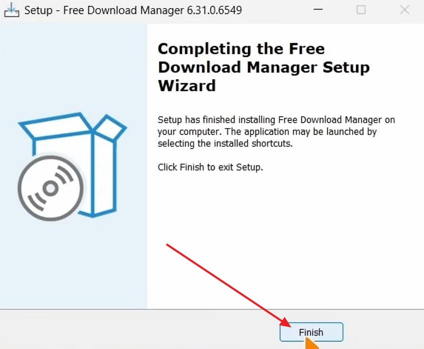 pick the finish button