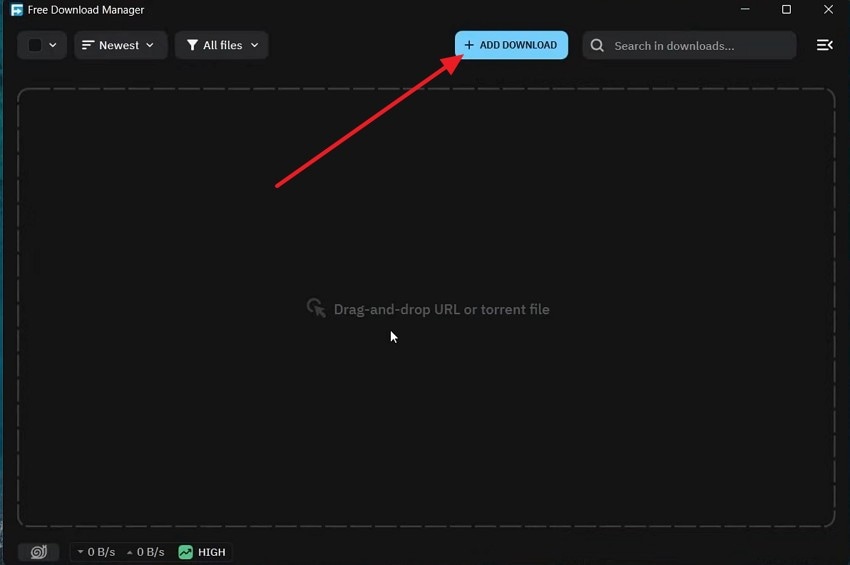 select the add download button