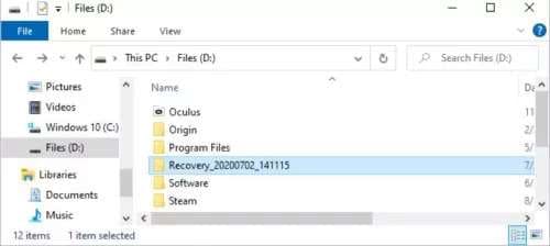 finding the recovered files 