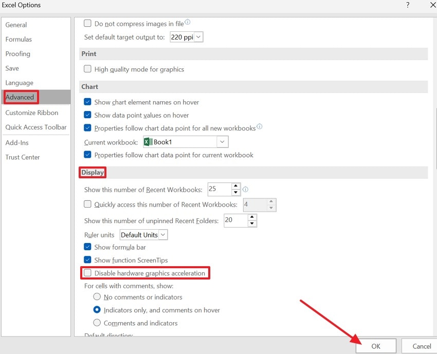disable hardware graphics in display