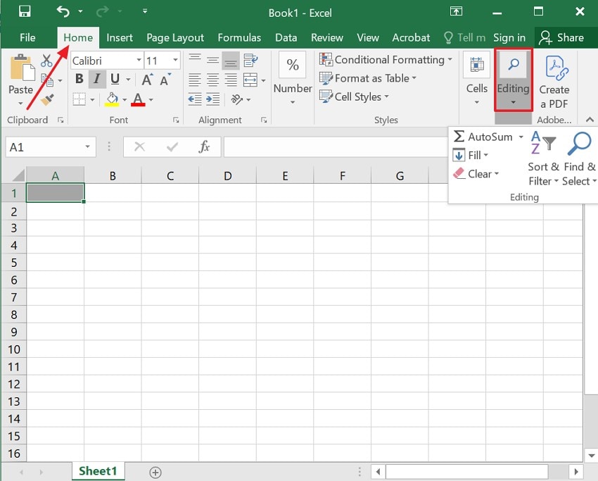 navigate to editing option