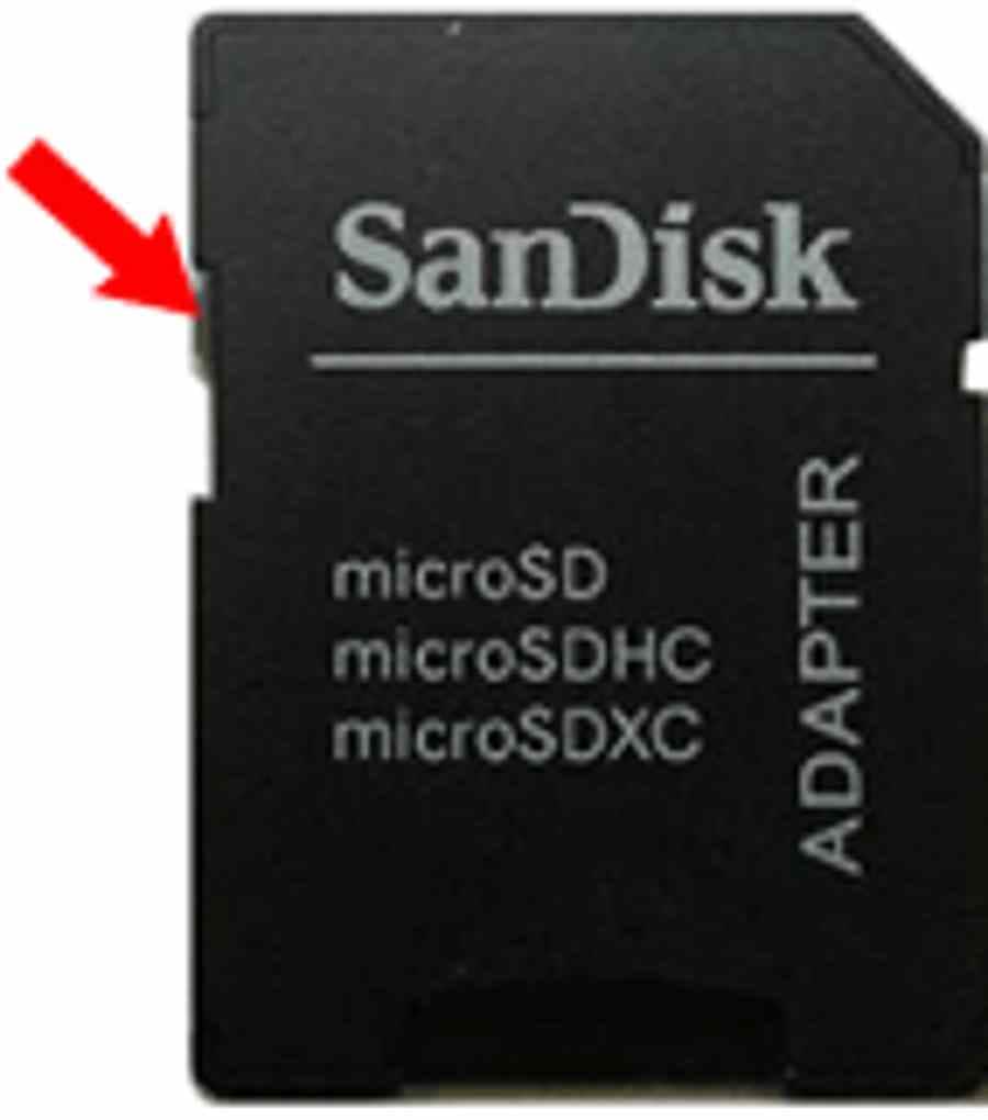 microsd card inside an sd adapter for laptop use