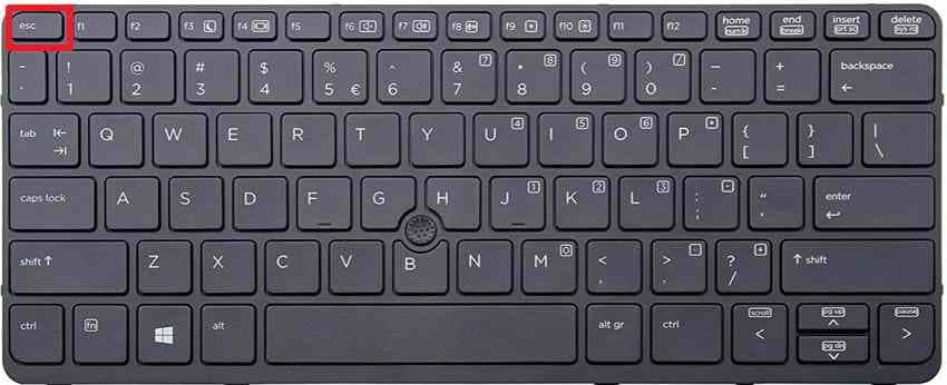 press esc key