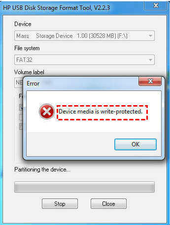 Write Protected File Error