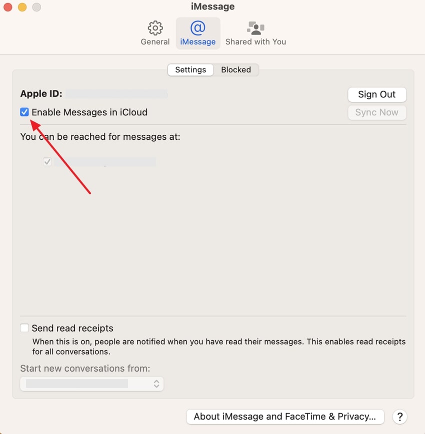 enable messages in icloud 