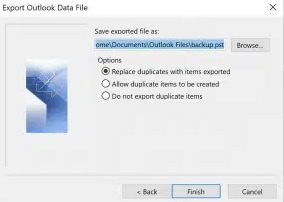 finish transfer process for mac outlook