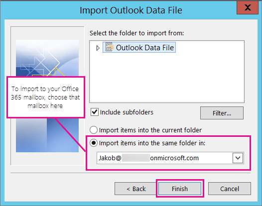 import pst files into office 365