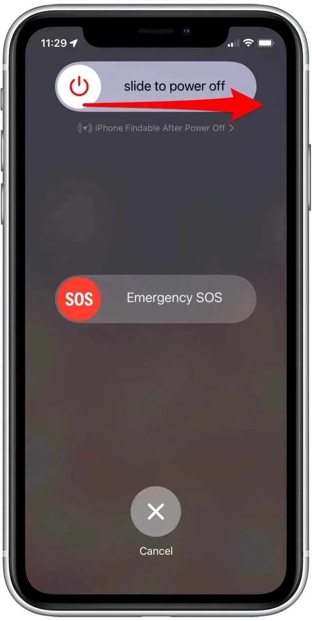 iphone restart slider displayed after closing instagram