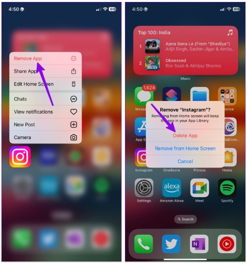 iphone remove app confirmation for instagram