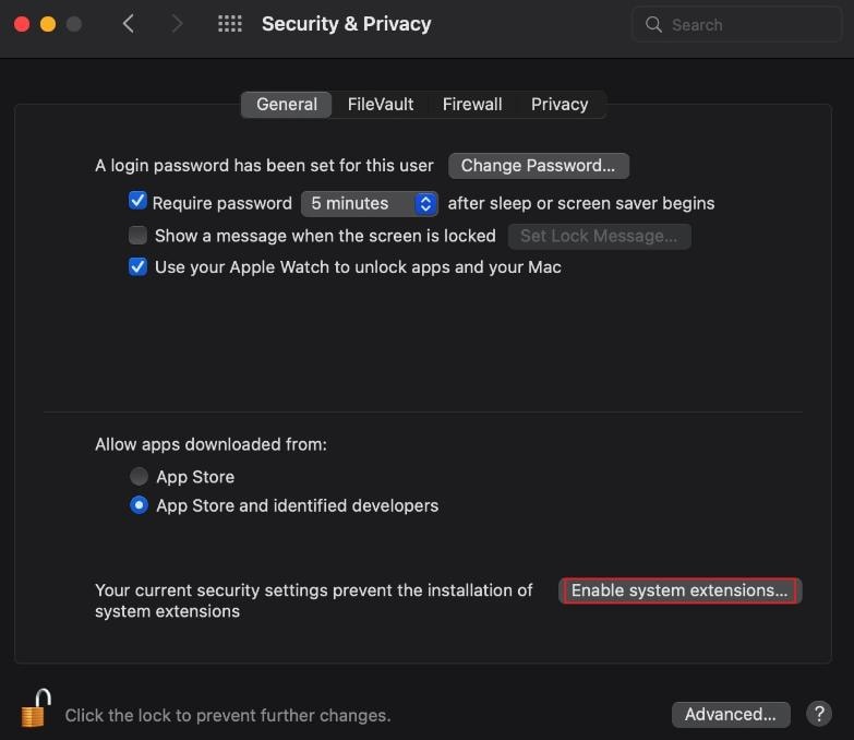 security changes on macos  