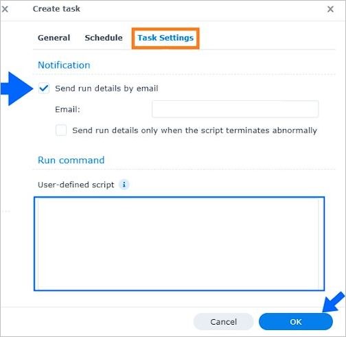 task settings configuration for home assistant
