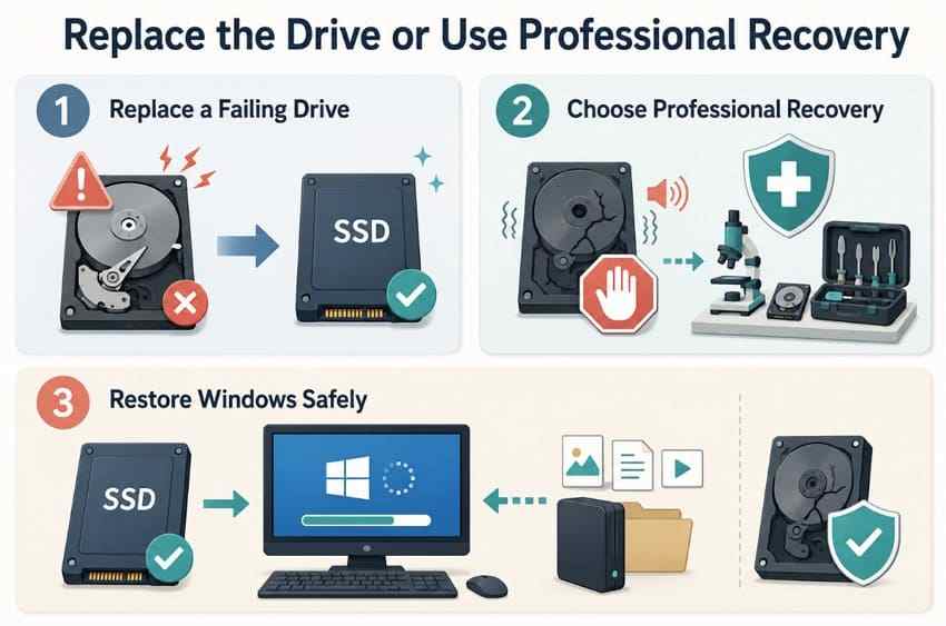 replace failing internal hard drive