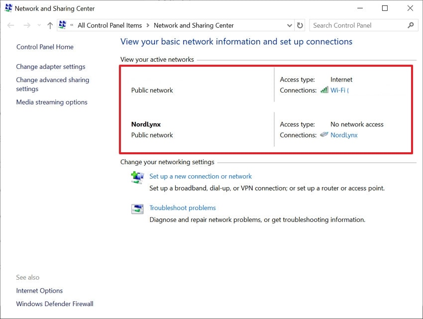verify the internet details
