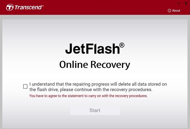 jetflash online recovery interface